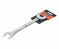 Ключ рожковый 20х22мм (Chrome vanadium) на держателе сатинированный ЭВРИКА 1/10